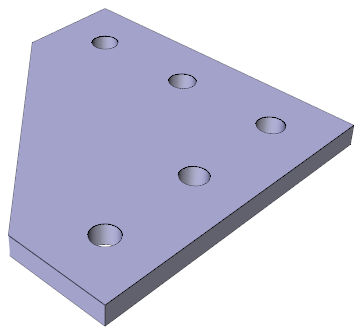 Source CAD render of a pentagonal mounting plate