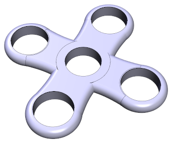 Source CAD render of a four-arm plate